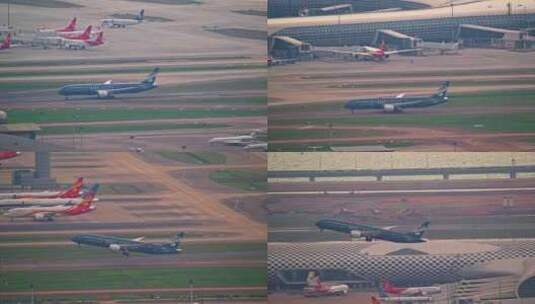 8K深圳机场起飞的海南航空客机1高清在线视频素材下载