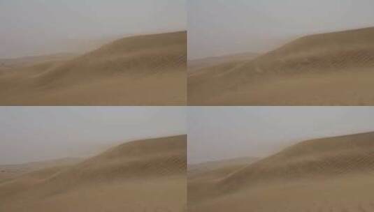 狂风吹过沙漠沙丘卷起阵阵黄沙高清在线视频素材下载