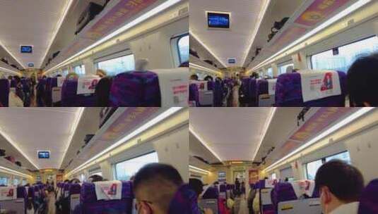 火车乘客座位推进空镜头视频素材高清在线视频素材下载