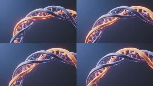 生物科技概念DNA基因3D渲染高清在线视频素材下载