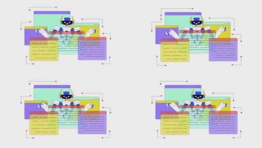 AI决策管理线2D动画高清在线视频素材下载