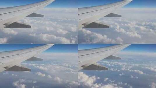 飞机飞行蓝天白云高清在线视频素材下载