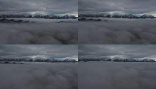 四川甘孜州高原冷嘎措贡嘎雪山高空航拍高清在线视频素材下载