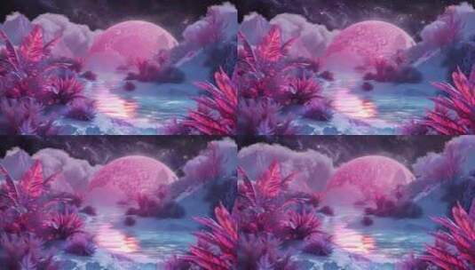 粉色C4D酸性复古炫酷动画场景高清在线视频素材下载