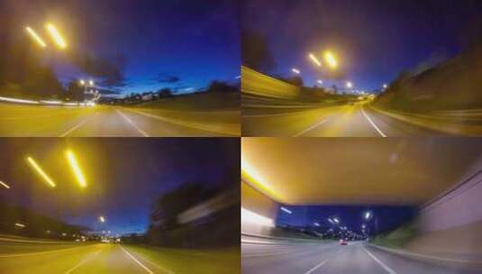 开车穿过夜之城高清在线视频素材下载