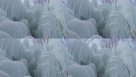 沕沕水 沕沕水景区 沕沕水冰瀑  冰川高清在线视频素材下载