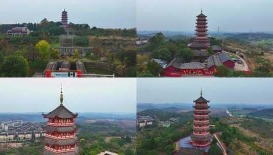 德阳市 罗江区 南塔寺航拍  南塔寺高清在线视频素材下载