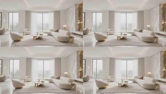 现代简约风格客厅室内场景高清在线视频素材下载