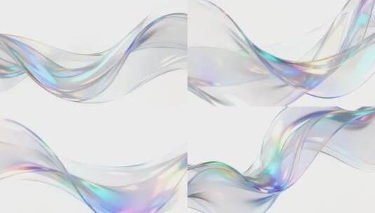 简约超现实炫彩透明胶质飘逸抽象背景合集高清在线视频素材下载