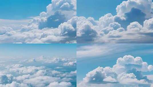 蓝天蓬松白云风景高清在线视频素材下载