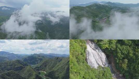 山峦云海 航拍全景 云雾环绕 自然风光高清在线视频素材下载