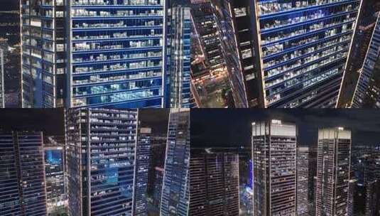【4K合集】夜晚办公楼写字楼深夜加班高清在线视频素材下载