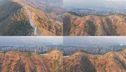 四川攀枝花市东华山山地体育公园山顶航拍高清在线视频素材下载