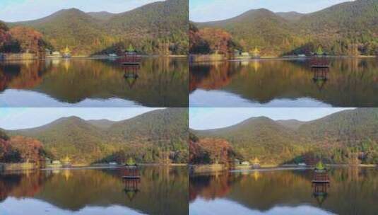 庐山如琴湖航拍高清在线视频素材下载