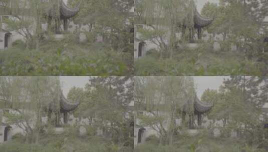 【空镜】4k江南建筑-园林亭子摇镜头-log高清在线视频素材下载