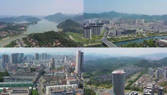 杭州市临安城区航拍素材高清在线视频素材下载