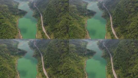 重庆武隆乌江百里画廊自然风光航拍高清在线视频素材下载