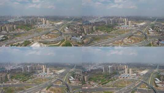 城市高架立交桥交通航拍高清在线视频素材下载