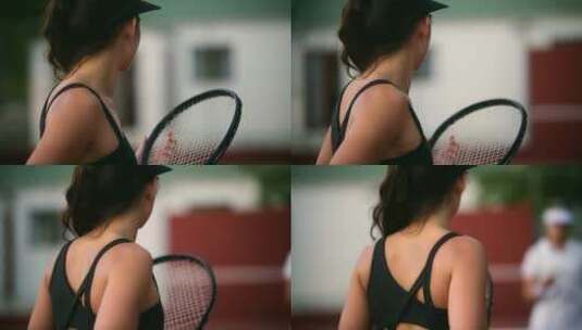 打网球的女人高清在线视频素材下载