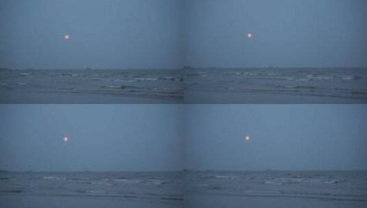 中秋节海上月亮夜晚海边大海情绪高清在线视频素材下载