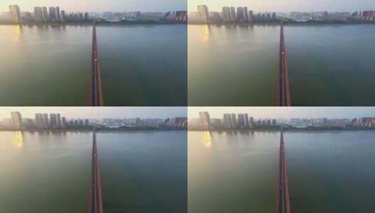 杭州钱塘江大桥航拍高清在线视频素材下载