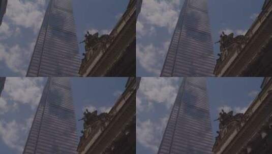 城市摩天大楼仰拍高清在线视频素材下载