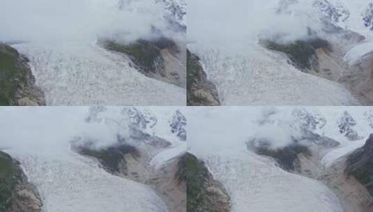 4K航拍布加雪山冰川风光高清在线视频素材下载