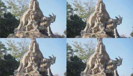 广州五羊雕塑4k高清在线视频素材下载