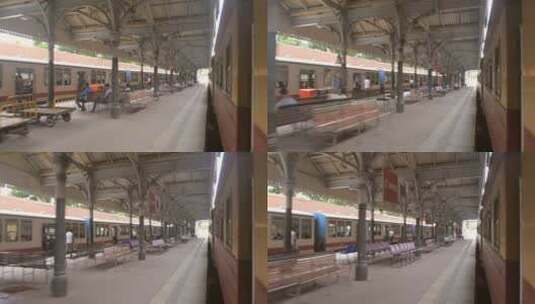 火车离开车站特写高清在线视频素材下载