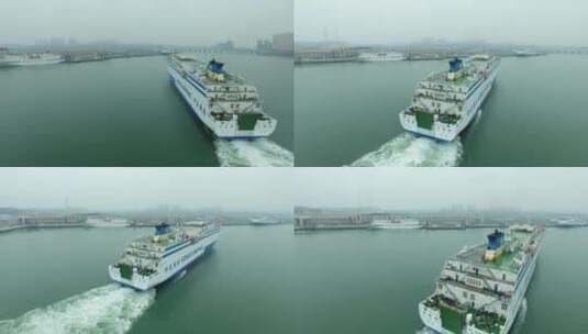 航拍货运海上运输高清在线视频素材下载