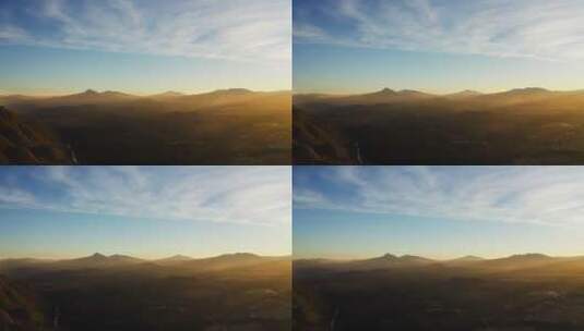 夕阳余晖中的腾冲火山群高清在线视频素材下载