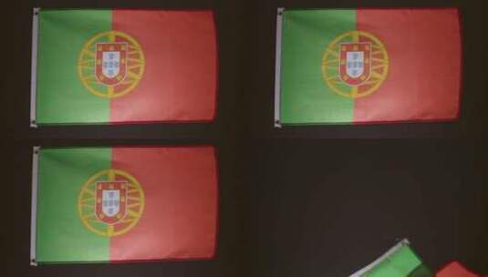 工作室拍摄的葡萄牙国旗高清在线视频素材下载