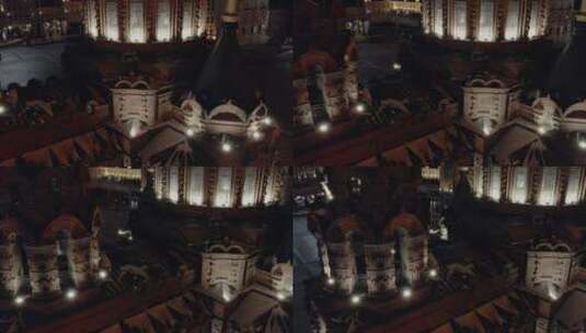哈尔滨索菲亚教堂夜景航拍高清在线视频素材下载