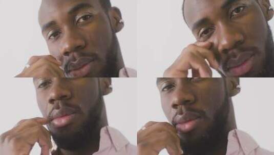 悲伤流泪的男人肖像高清在线视频素材下载