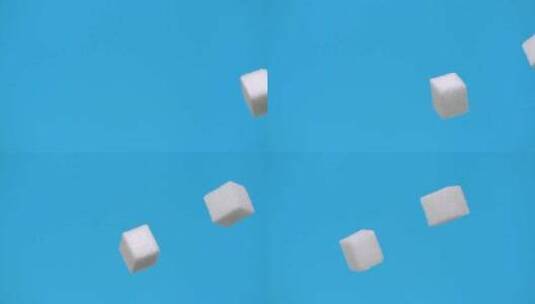 方糖糖块飞过屏幕的慢镜头高清在线视频素材下载