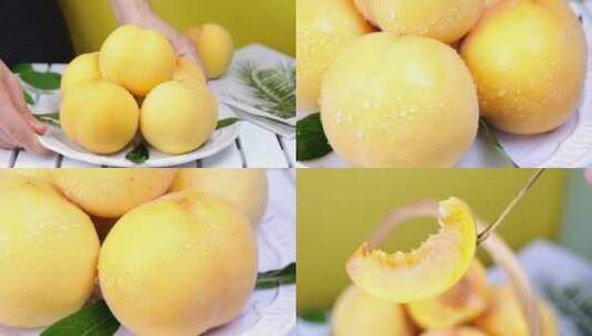 新鲜黄桃高清在线视频素材下载
