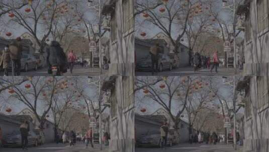北京胡同过年街景气氛 春节街景氛围高清在线视频素材下载