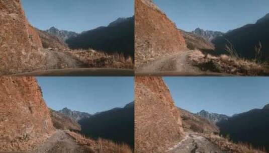 过年回家云南山区土石道路视频高清在线视频素材下载