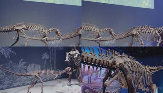 恐龙化石恐龙骨骼自然博物馆高清在线视频素材下载