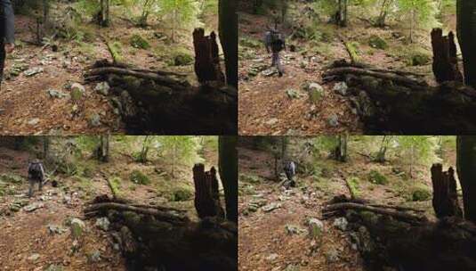 一名男子走过峡谷高清在线视频素材下载