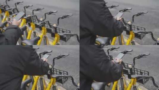 共享单车 扫码共享单车 扫码骑行高清在线视频素材下载