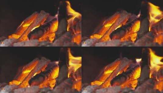 露营 火堆 烧饭 柴火4K高清在线视频素材下载