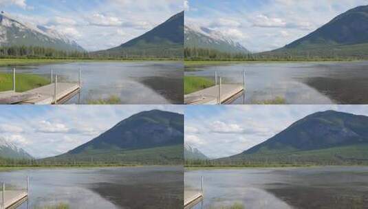 有码头的湖泊自然景观高清在线视频素材下载