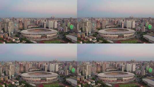 湖南省长沙市贺龙体育馆航拍高清在线视频素材下载