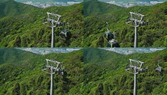 凤凰岭海誓山盟景区缆车特写高清在线视频素材下载