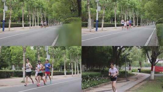 晨跑跑步锻炼 运动高清在线视频素材下载