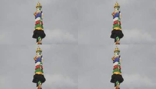 西藏大昭寺经幡柱高清在线视频素材下载