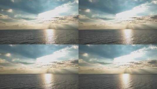 太阳落在海面上景观高清在线视频素材下载