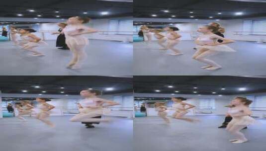 女学生跳芭蕾舞课，垂直视频高清在线视频素材下载