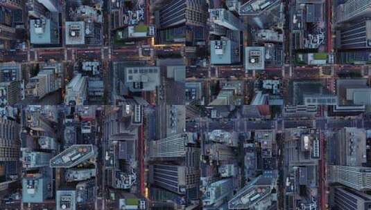 城市航拍纽约曼哈顿摩天大楼交通汽车车流高清在线视频素材下载
